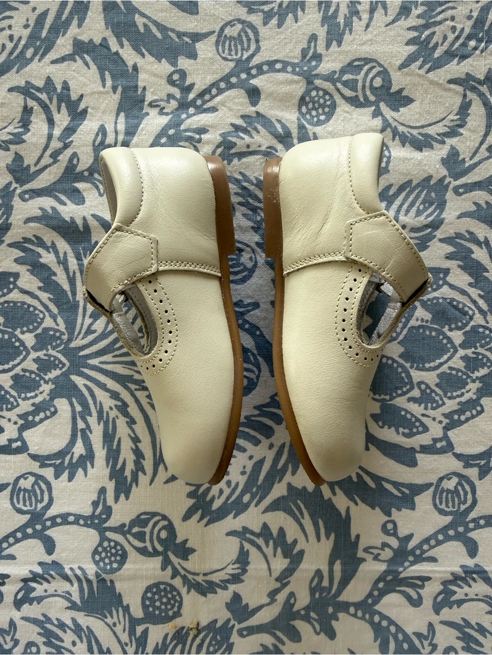 PEPA LONDON T-Bar Ivory Leather Baby Walker Shoes - Picture 5 of 9